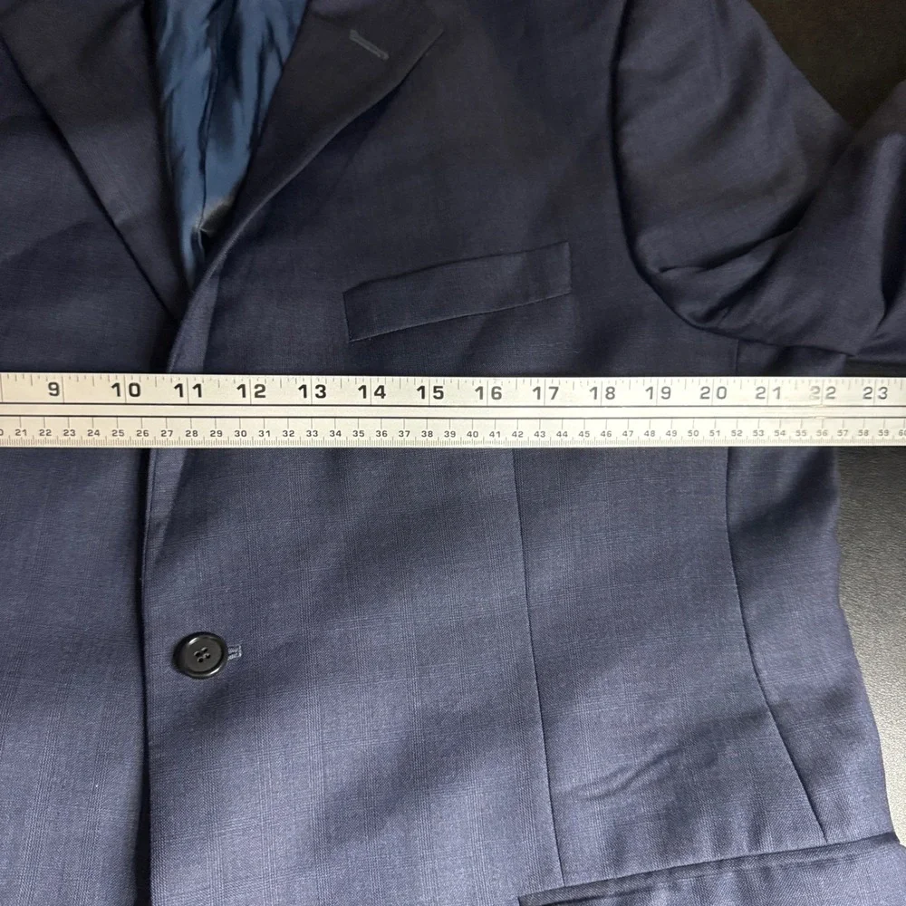 Hickey‎ Freeman Mens Navy Wool Suit Jacket Blazer Size 44S